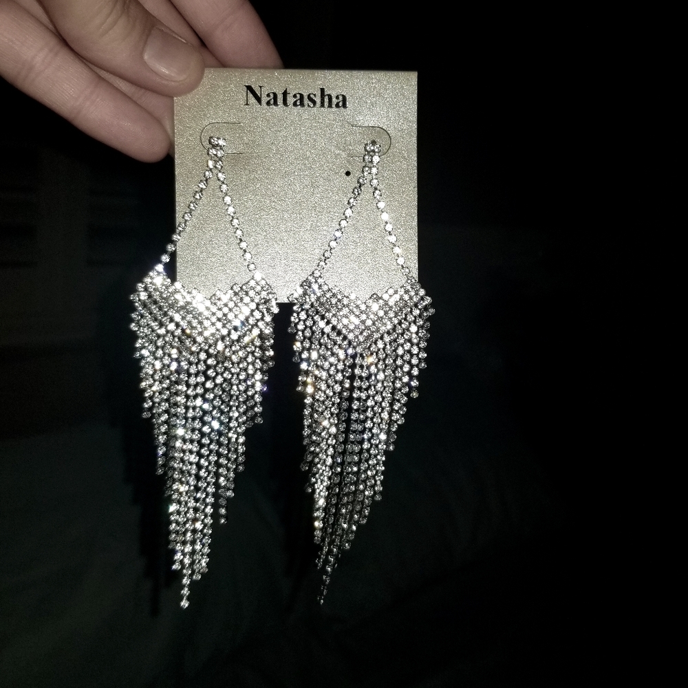 Crystal chandelier dangle earrings